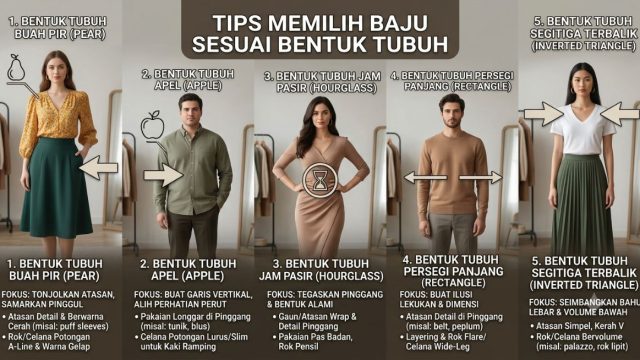 Tips Memilih Baju Sesuai Bentuk Tubuh