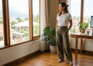 celana wide leg tubuh pendek