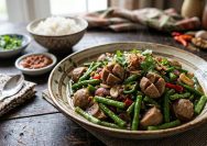 Resep Tumis Kacang Panjang Bakso